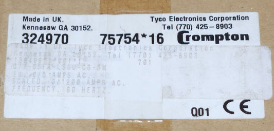 CUTLER HAMMER CROMPTON TYCO 324970 077 05FA LSSU C6 SM 0-1200 AMPERES AMP Meter