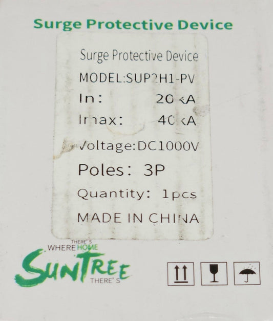 SUNTREE SUP2H1 PV Surge Protective Device SPD 20 KA 3 Pole 1000 VDC