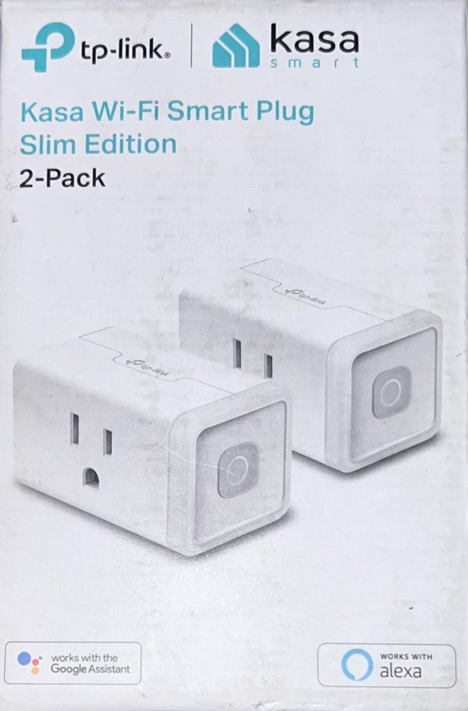 TP LINK KASA SMART KP100 KIT KASA Wi-Fi Smart Plug Slim Edition 2 Pack 100-120V