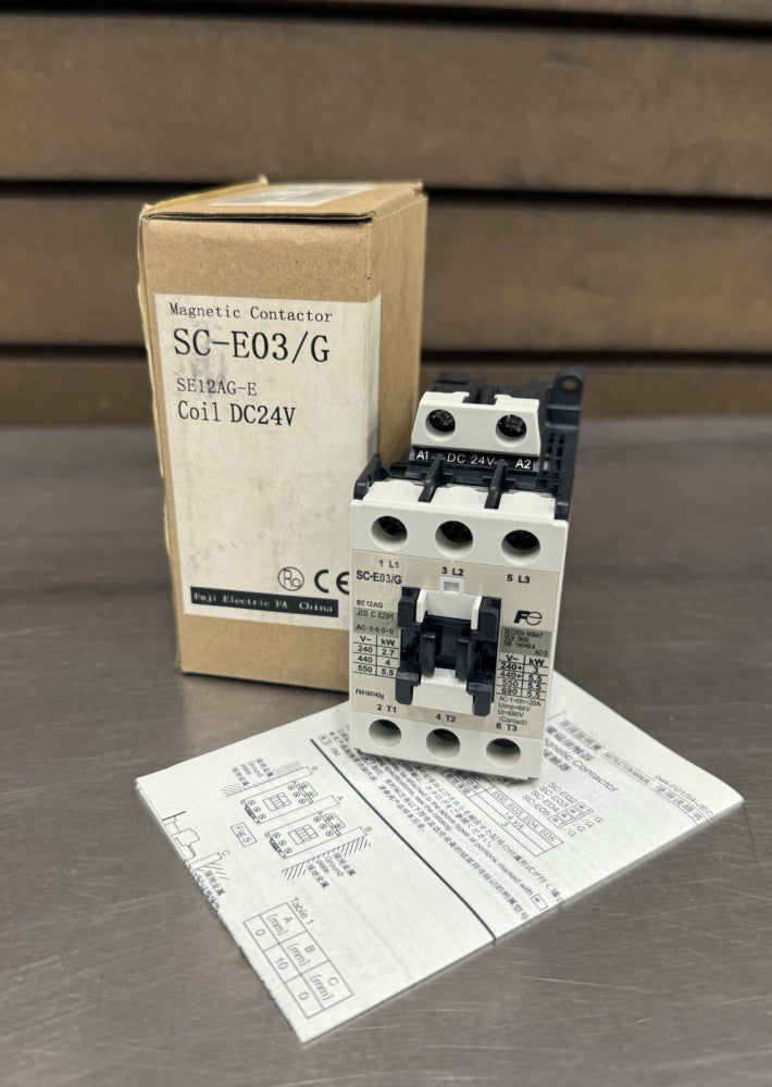 New Fuji Electric SC-E03/G Magnetic Contactor SE12AG-E Coil DC24V