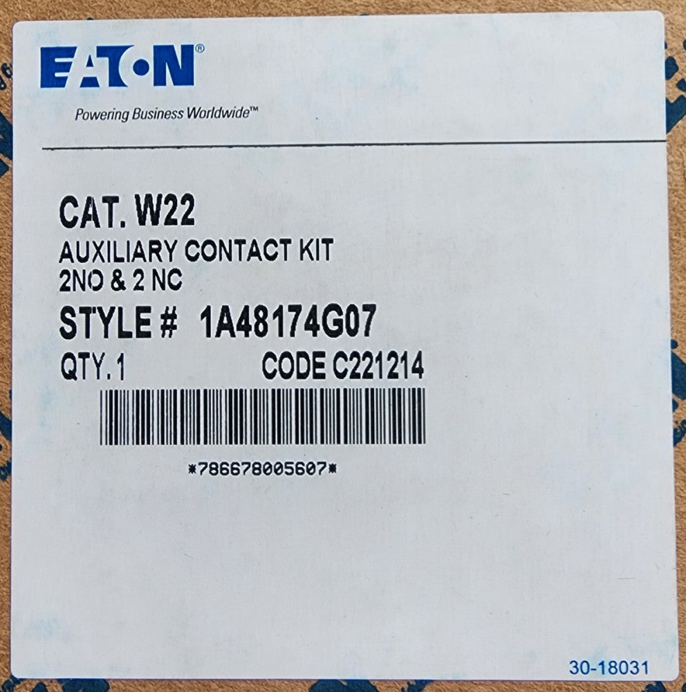 EATON CUTLER HAMMER W22 Advantage Auxiliary Contact 2 NO 2 NC 1A48174G07