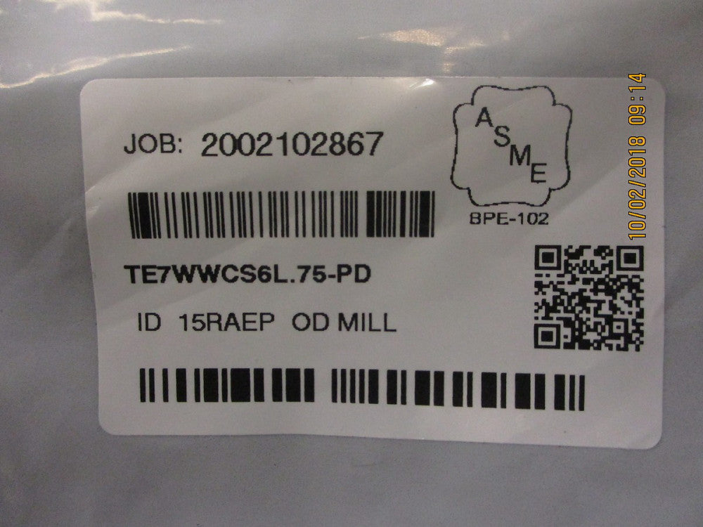 TE7WWCS6L.75-PD Maxpure BPE Series 3/4 Short Outlet Tee, T316L SS, We BRAND NEW!
