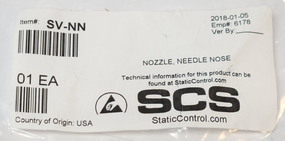 SCS STATIC CONTROL SV-NN Nozzle Needle Nose for 497ABF and 497AJM Vacuum