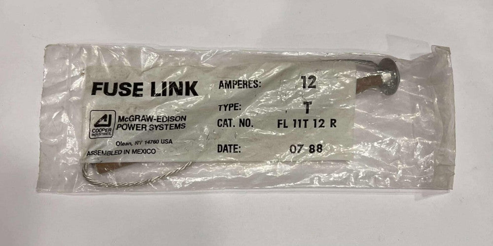 MCGRAW EDISON FUSELINK FL 11T 12 R Type T Fuse 12 Amps FL11T12R