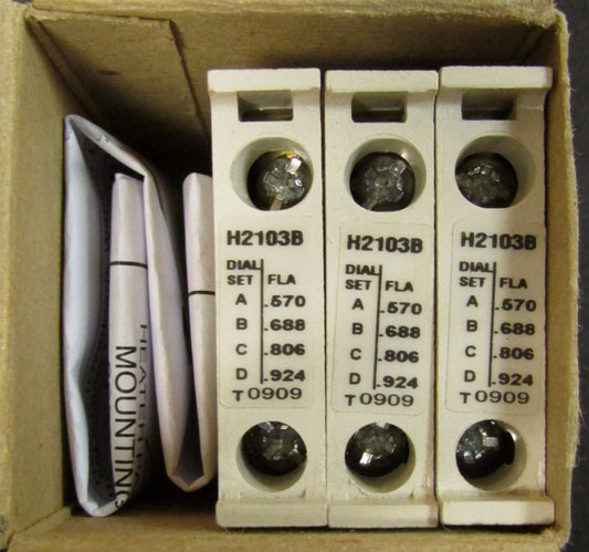EATON CUTLER HAMMER Freedom Series Thermal Overload Relay Heater Pack H2103B 3