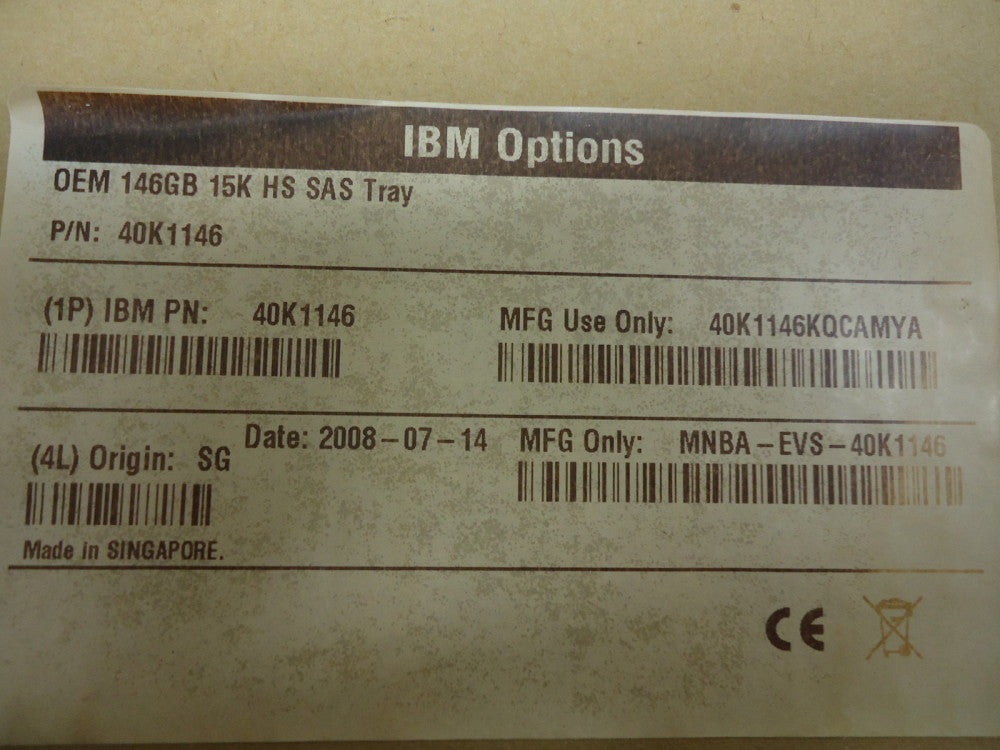 New, IBM, 40K1146, Hard Drive, 146GB 15K HS SAS Tray