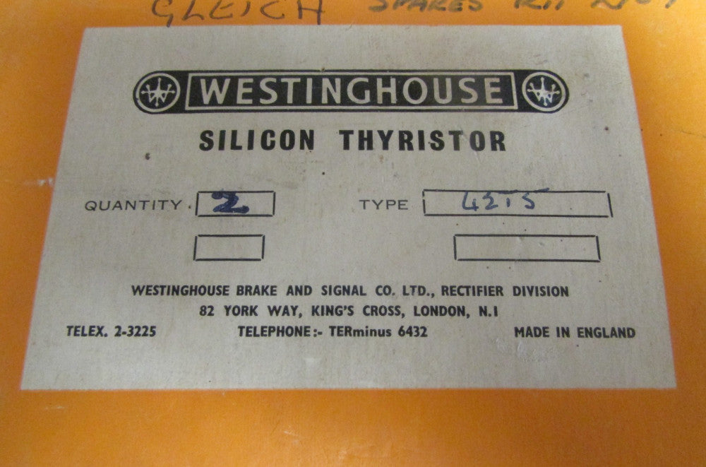 Westinghouse Brake And Signal Co 42T5 Silicone Thyristor Sold Pro Thyristor