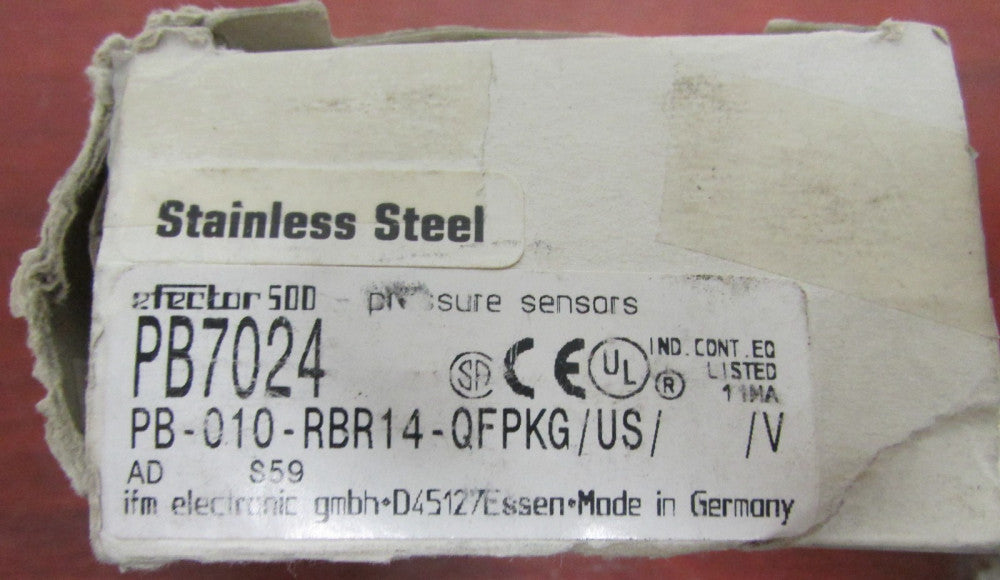 IFM Efector PB7024 Pressure Sensor Pb 010 RBR14 QFPKG US