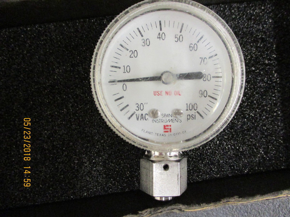 21-01111-01 Span Instruments 0-100PSI Pressure Gauge USED!