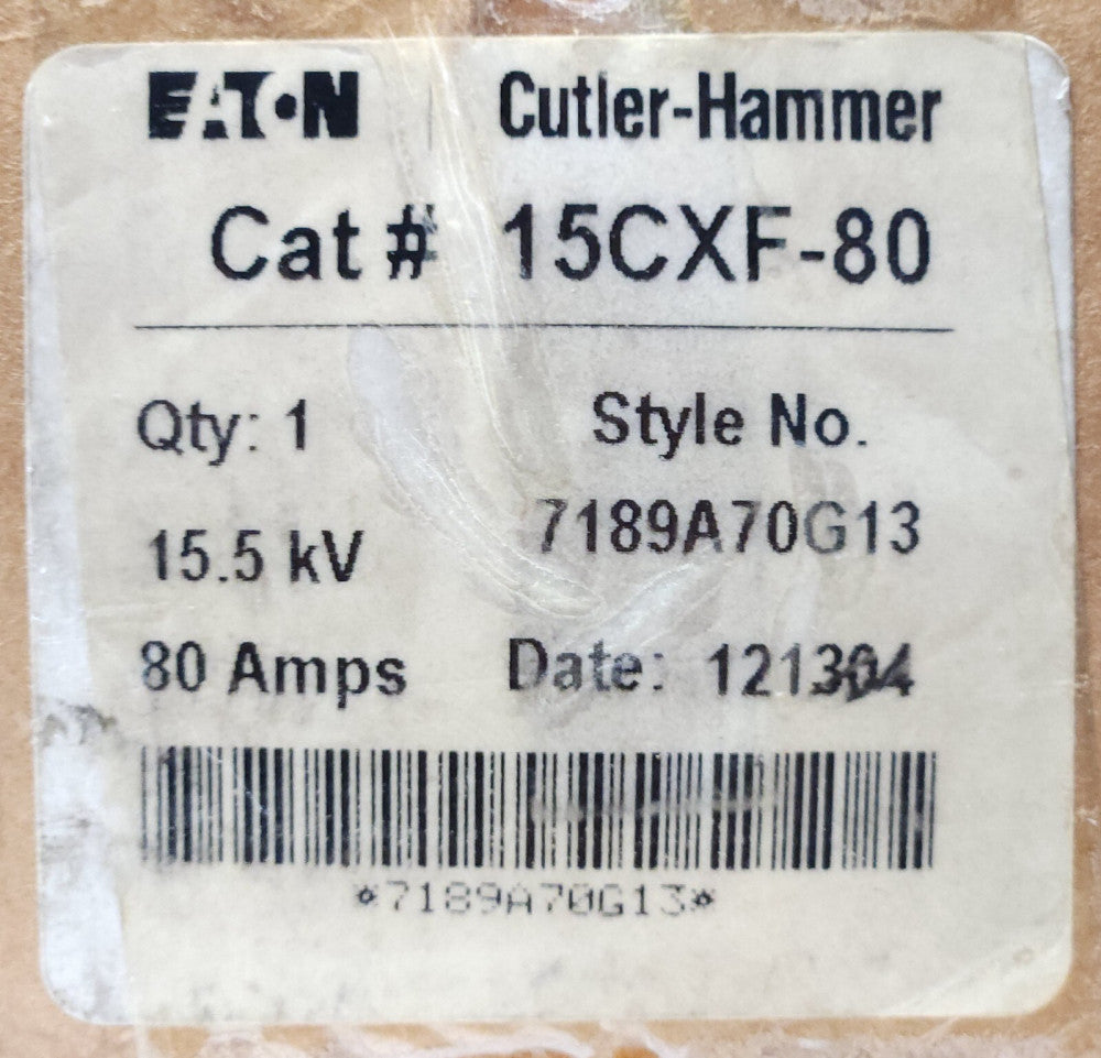 EATON CUTLER HAMMER 15CXF 80 Fuse 15.5 KV 80 AMP 7189A70G13
