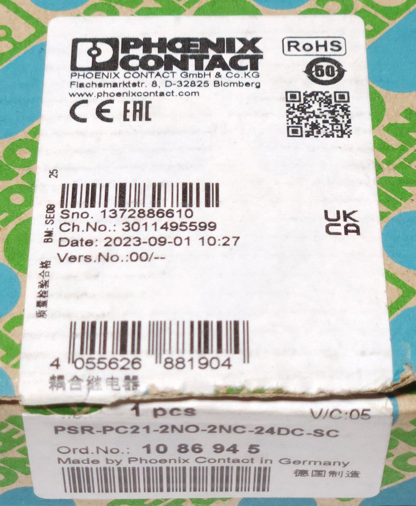 PHOENIX CONTACT PSR PC21 2 NO 2 NC 24DC SC Type PSR Safety Relay Module 24 VDC 1
