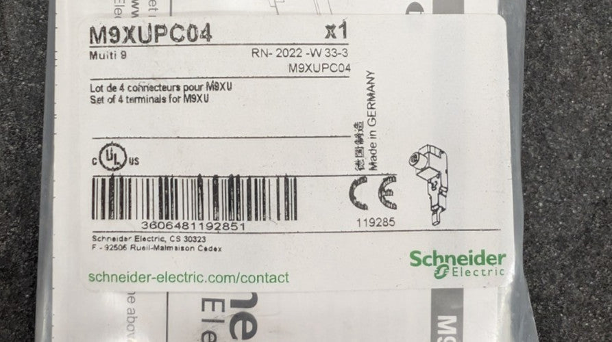 New, Schneider Electric, M9XUPC04, MULTI9 SET OF 4 TERMINALS FOR M9 - Lot of 4pc