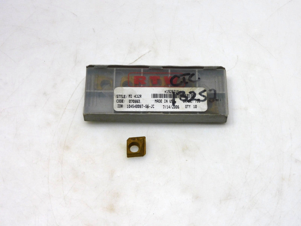 LOT OF 9 RTW MI-432R CARBIDE INSERT GRADE 716