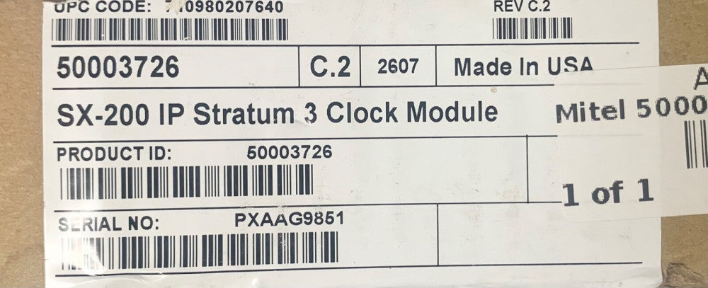 MITEL 50003726 SX 200 IP STRATUM 3 Clock Module 