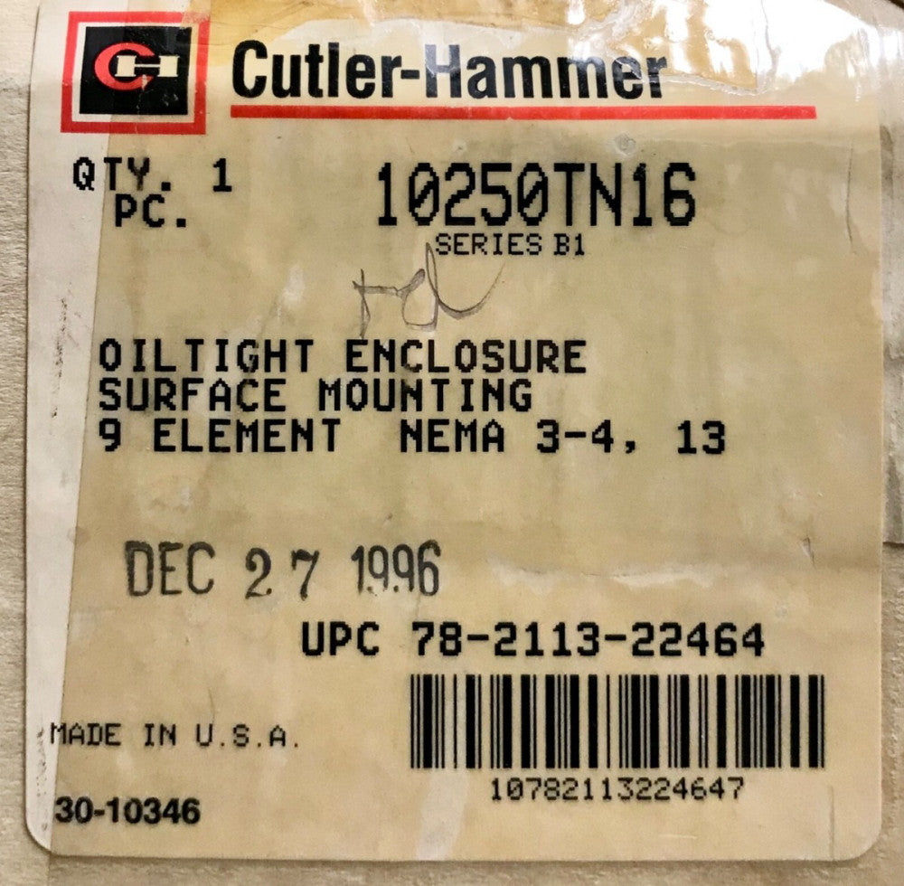 EATON CUTLER HAMMER 10250TN16 Nema 3-4 +13 9 Element 7 Unit Pushbutton Station