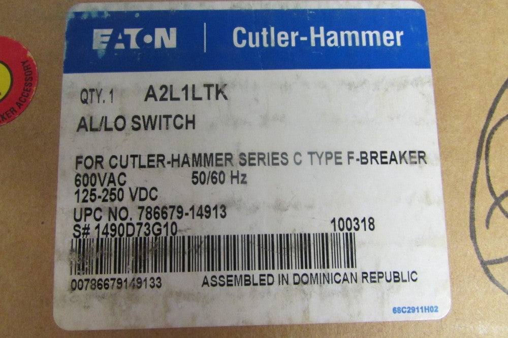 Eaton Cutler Hammer A2L9LTK Al Low Auxiliary Alarm Switch 1490D73G10