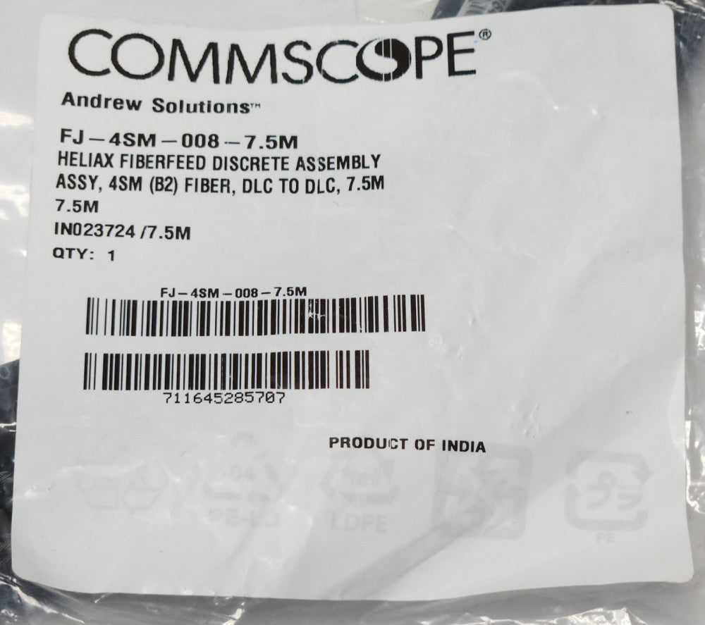 COMMSCOPE ANDREW SOLITIONS FJ 4SM 008 7.5M Heliax Fiberfeed Discreet Cable Assem