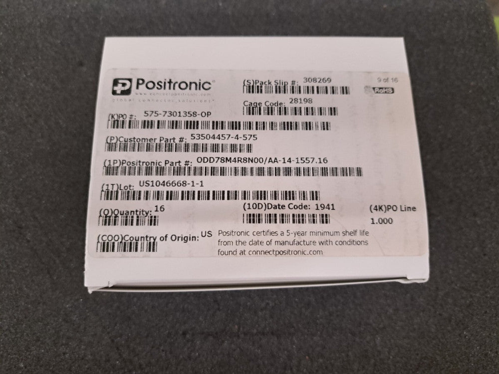 New, Positronic, ODD78M4R8N00/AA-14-1557.16, D Sub-mini Connector, 78 Contact