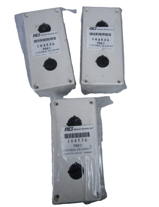 ACI Advanced Controls PBE3 3 Hole Push Button Control Station  22mm Lot Of 3