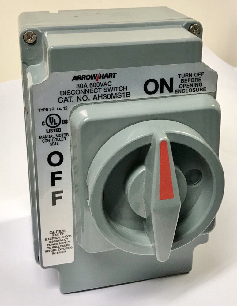 ARROW HEART AH30MS1B 30 AMP 600 VAC ON OFF Manual Motor Controller Disconnect 