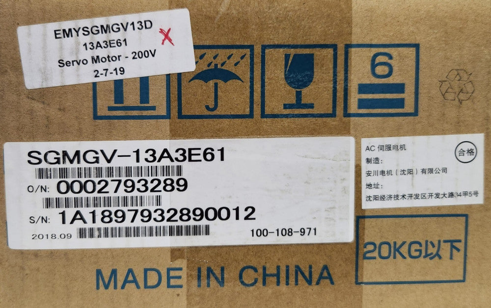 YASKAWA SGMGV 13A3E61 Servo Motor 1.3 KW 200 V 1500 Min-1 EMYSGMGV13D
