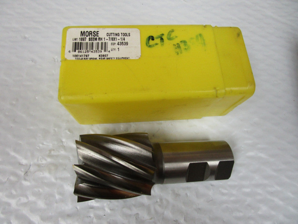 NEW MORSE SEEM RH 1-7/8X1-1/4 END MILL 43539 SER 1897 LEAD 10.335