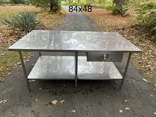 Custom Heavy Duty Stainless Steel Worktop Table Island 84" x 48”