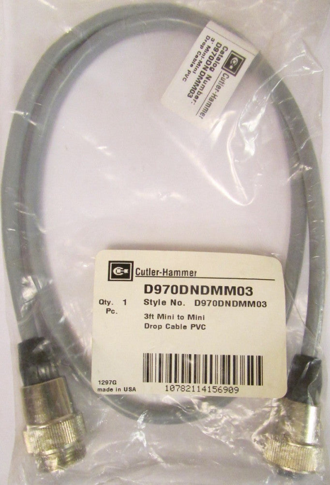 CUTLER HAMMER Mini to Mini 3 ft Drop Cable PVC D970DNDMM03
