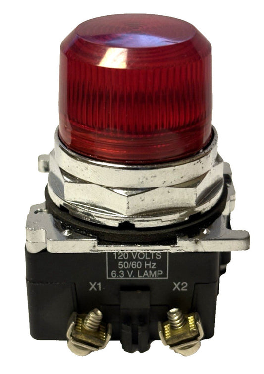 EATON CUTLER HAMMER 10250T181RP06 RED 120 VAC Illuminated Pilot Light