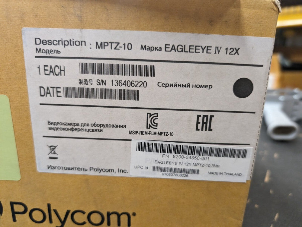 New, Polycom, 8200-64350-001, EagleEye IV 12x - Conference Camera