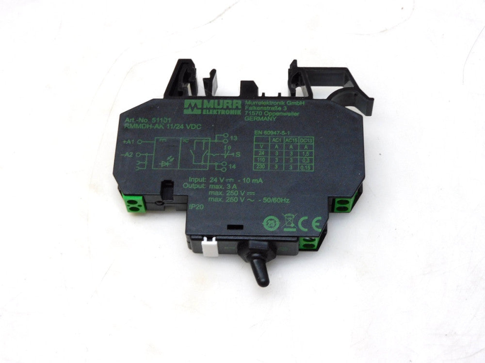 MURR ELEKTRONIK 51101 RMMDH-AK 11/24 VDC INTERFACE RELAY