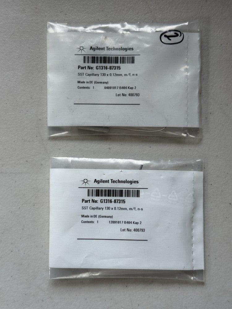 Lot of 2 - Agilent G1316-87315 SST Capillary 130 x 0.12mm, m/f, n-s