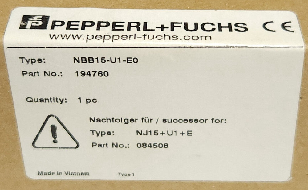 PEPPERL + FUCHS 194760 BNN15-U1-E0 Proximity Sensor 10-30 VDC 200mA