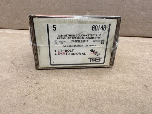 Box of 5 Thomas & Betts 60148 Color Keyed Lug Terminal Connector 3/8" Bolt