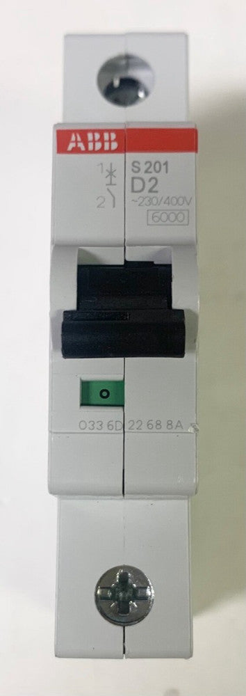 ABB S201 D2 Single Pole 2 AMP Circuit Breaker 2CDS251001R0021 230-400 VAC 