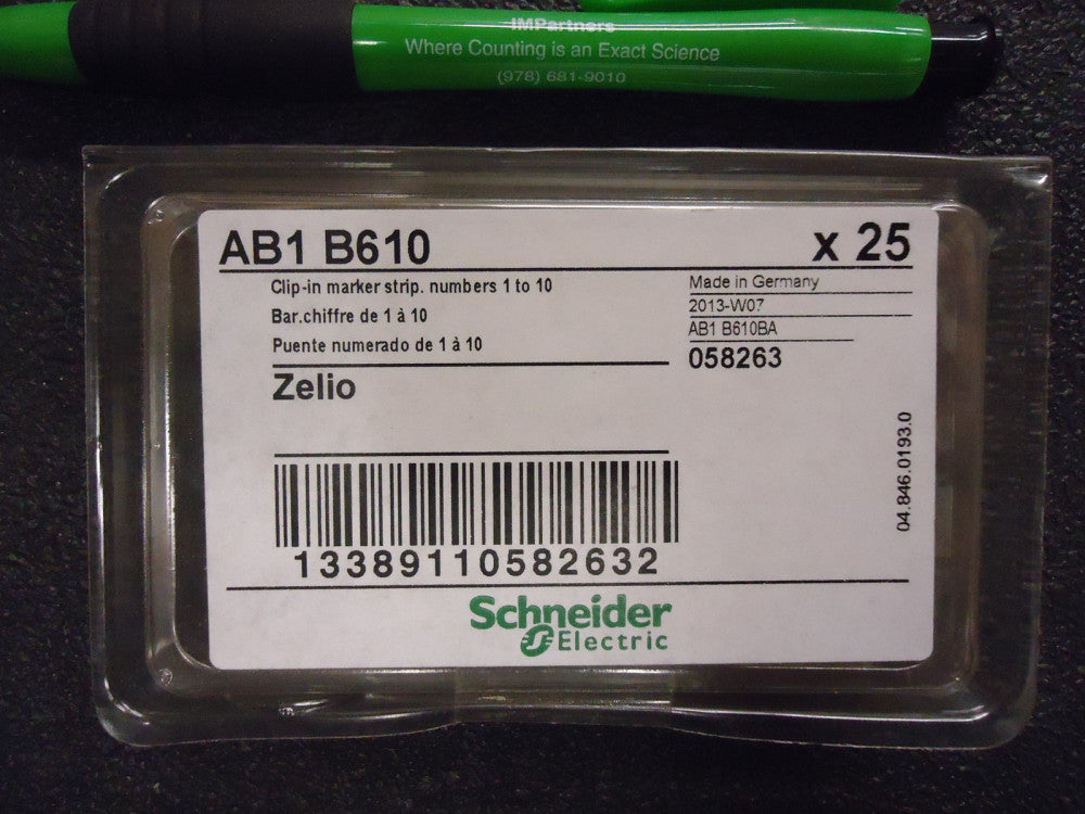Schneider Electric AB1B610 6MM MARKER STRIP. Brand New! 25 per pack!