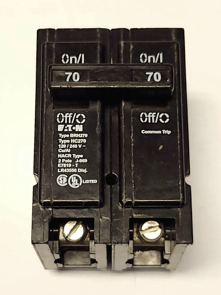 EATON CUTLER HAMMER BRH270 2 Pole 70 AMP Type BR BRH Circuit Breaker