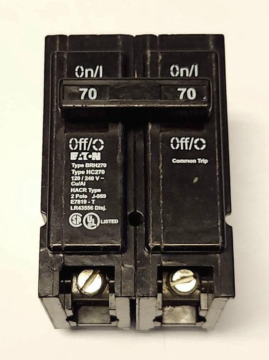 EATON CUTLER HAMMER BRH270 2 Pole 70 AMP Type BR BRH Circuit Breaker