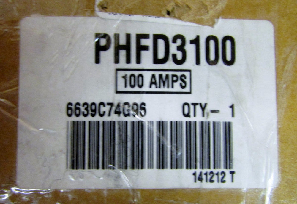 CUTLER HAMMER PHFD3100 3 Pole 100 Amp 600 V BPHFD 6639C74G96 for transfer switch