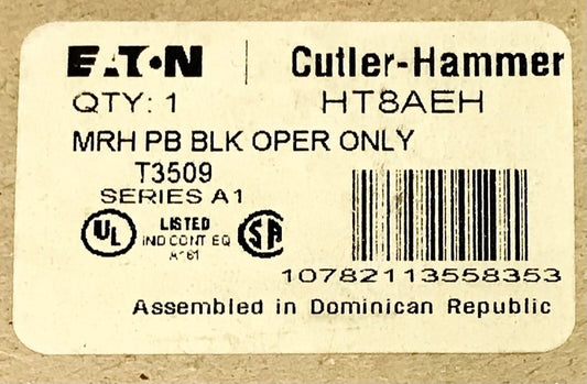 EATON CUTLER HAMMER HT8AEH BLACK Mushroom Head Momentary Pushbutton Operator