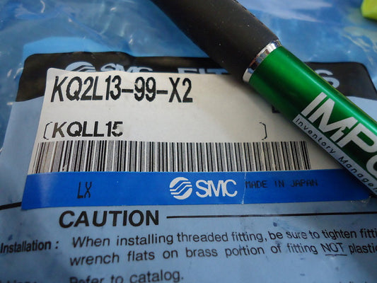 SMC KQ2L13-99-X2 KQ2 1/2 FITTING, PLUG-IN ELBOW. Brand New! 4 Pieces!