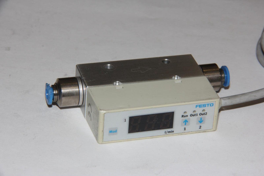 FESTO SFE3-F500-L-W18-2PB-K1 Unidirectional Pneumatic Flow Sensor