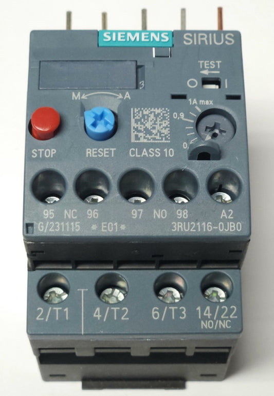 SIEMENS SIRIUS 3RU2116 0JB0 Electronic Overload Relay 0.7-1 AMP