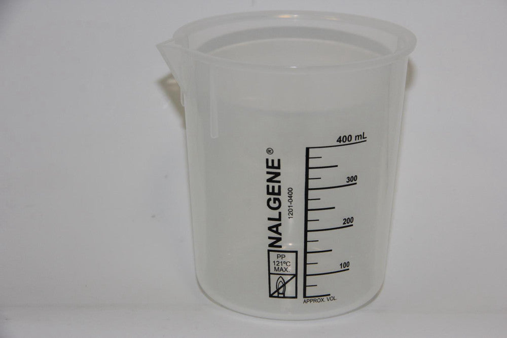 Lot of 24 THERMO SCIENTIFIC 1201-0400 Nalgene PP Griffin Low Form 400mL Beakers