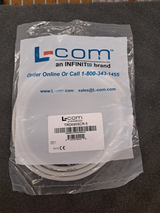 New, L-Com, TRD695SCR-5, ENET CORD, CAT6, RJ45 PLUG-PLUG, 1.5M