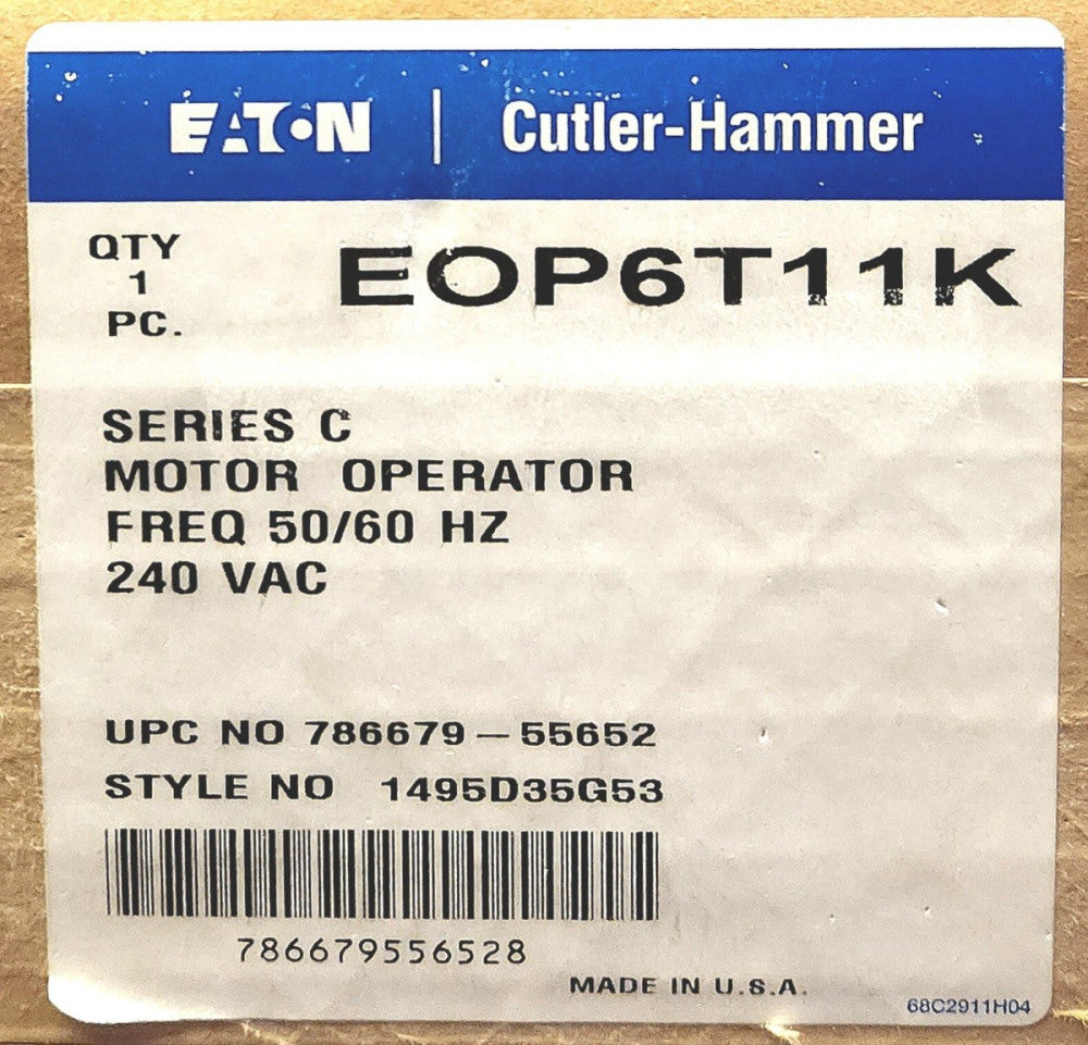 EATON CUTLER HAMMER EOP6T11K 240 VAC R Frame Type RD RGH Breaker Motor Operator