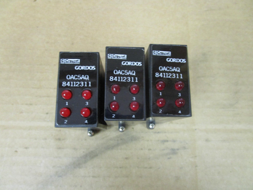 LOT OF 3 CROUZET GORDOS 1/O MODULE OAC5AQ 84112311 280Vac 3A 4-8Vdc