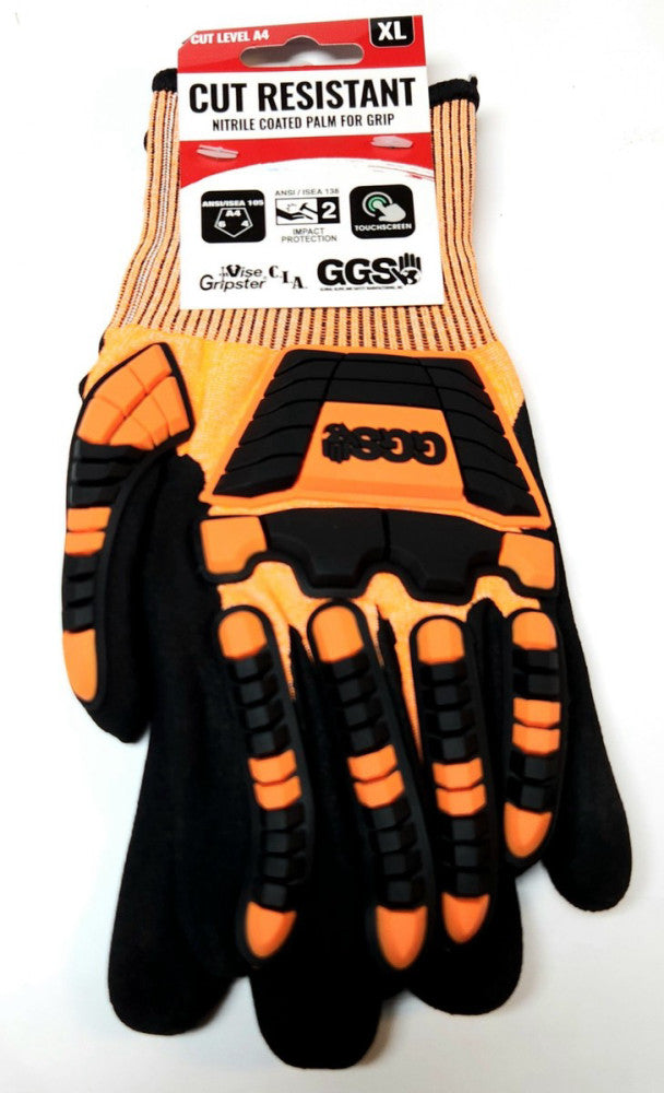 GGS CIA388XFT 10 XL GLOBAL GLOVE AND SAFETY Size XL CUT Resistor Vise Gripster