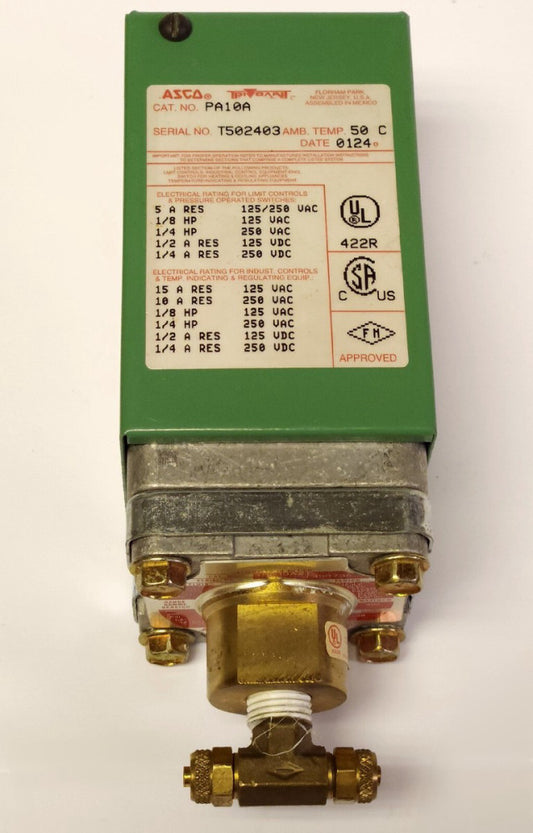 ASCO PA10A RF10A11 Pressure Switch 20-200 PSI 28 PSIG