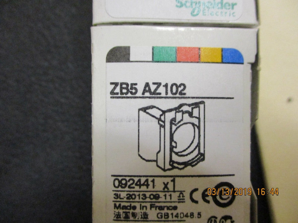 SCHNEIDER ELECTRIC, ZB5AZ102, SWITCH HARDWARE MTG. BASE WITH 1 N/C, BRAND NEW!